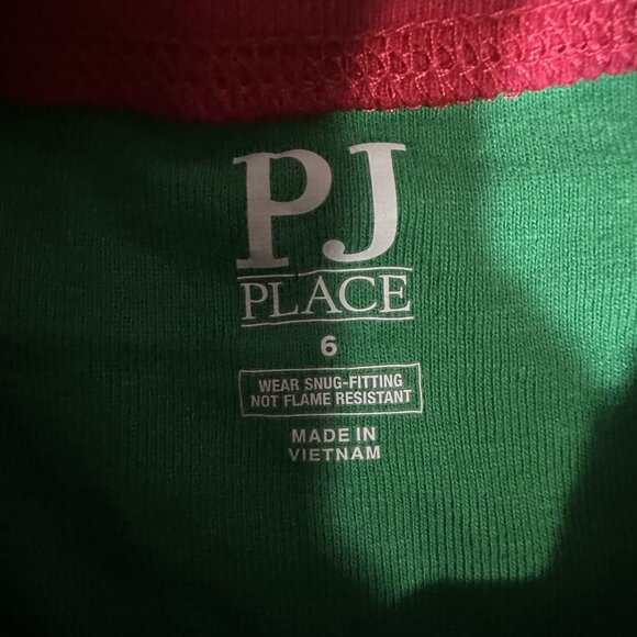 PJ Place Pajamas Unisex Size 6 Boys Girls Elf Theme Green Red Striped Holiday - Picture 4 of 6